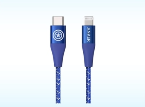 ANKER POWERLINE+ II USB-C CABLE WITH LIGHTNING CONNECTOR CAPTAIN AMERICA (BLUE)