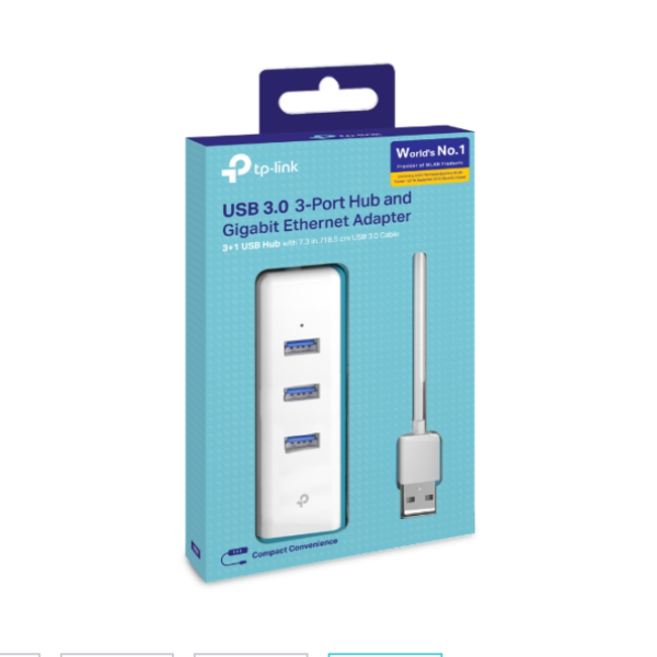 TP-LINK USB 3.0 3-PORT HUB AND GIGABIT ETHERNET ADAPTER ( UE330)