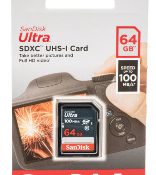 SANDISK ULTRA SDXC CLASS 10 UHS-1 64GB UP TO 100MB/S SDSDUNR-064G-GN3IN