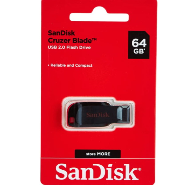 SANDISK CRUZER BLADE USB FLASH DRIVE 128GB SDCZ50-128G-B35 BLACK